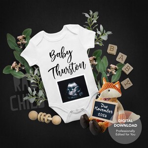 Personalized Digital Pregnancy Announcement. Cute Fox Woodland Themed. Gender Neutral Baby Reveal For Social Media Facebook Instagram