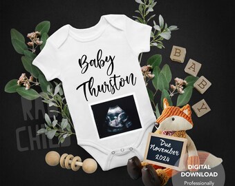 Personalized Digital Pregnancy Announcement. Cute Fox Woodland Themed. Gender Neutral Baby Reveal For Social Media Facebook Instagram