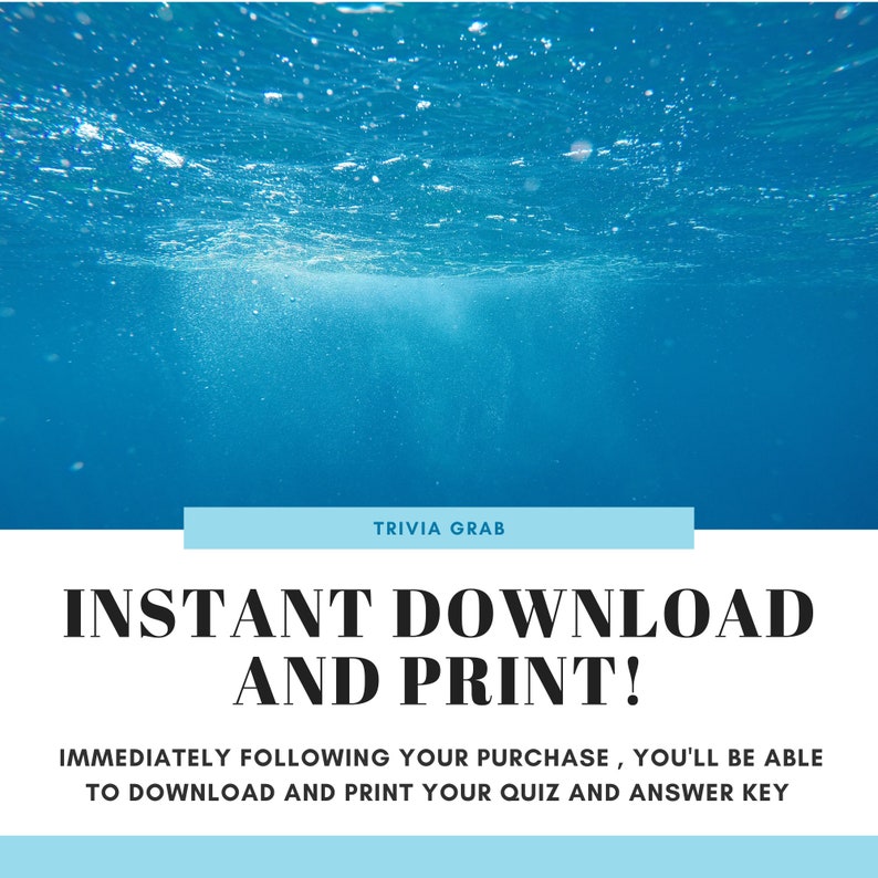 Jaws Movie Trivia Quiz W Answers Printable Trivia Game Etsy