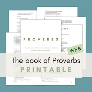 Proverbs Printable || Bible Reading & Journaling || Scripture Study and Notes Resource || The Book of Proverbs || Bible Notebook