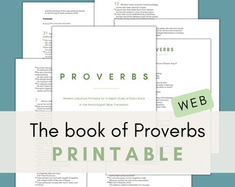 Proverbs Printable (WEB Translation, Digital Download)