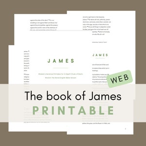 James Printable || Bible Reading & Journaling || Scripture Study and Notes Resource || The Book of James || Bible Notebook || Epistle