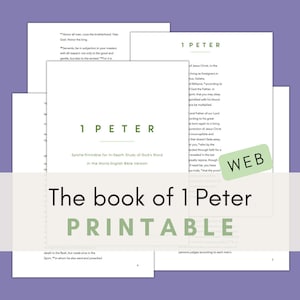 1 Peter Printable || Bible Reading & Journaling || Scripture Study and Notes Resource || The Book of 1 Peter || Bible Notebook || Epistle