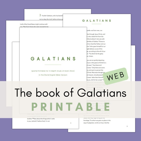 Galatians Printable || Bible Reading & Journaling || Scripture Study and Notes Resource || The Book of Galatians || Bible Notebook