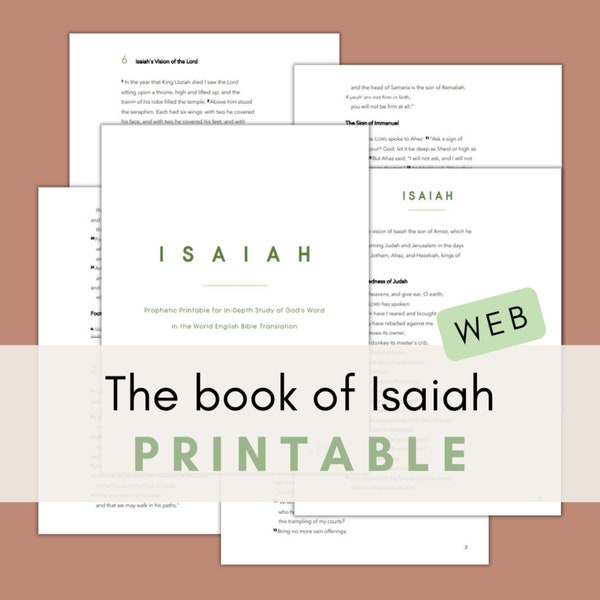 Isaiah Printable || Bible Reading & Journaling || Scripture Study and Notes Resource || The Book of Isaiah || Bible Notebook