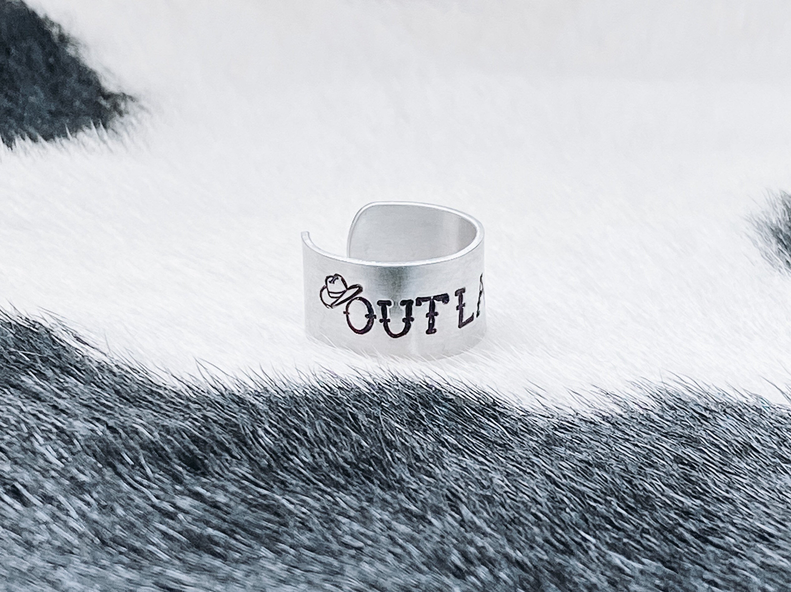 Outlaw Ring - Western Handstamped Metal Ring, Cowgirl, Cowboy, Rodeo ...