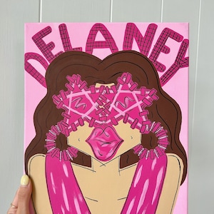 Custom Funky Girl in Glasses Painting