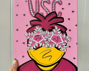 Cocky Mascot in Glasses Painting l USC