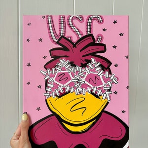 Cocky Mascot in Glasses Painting l USC