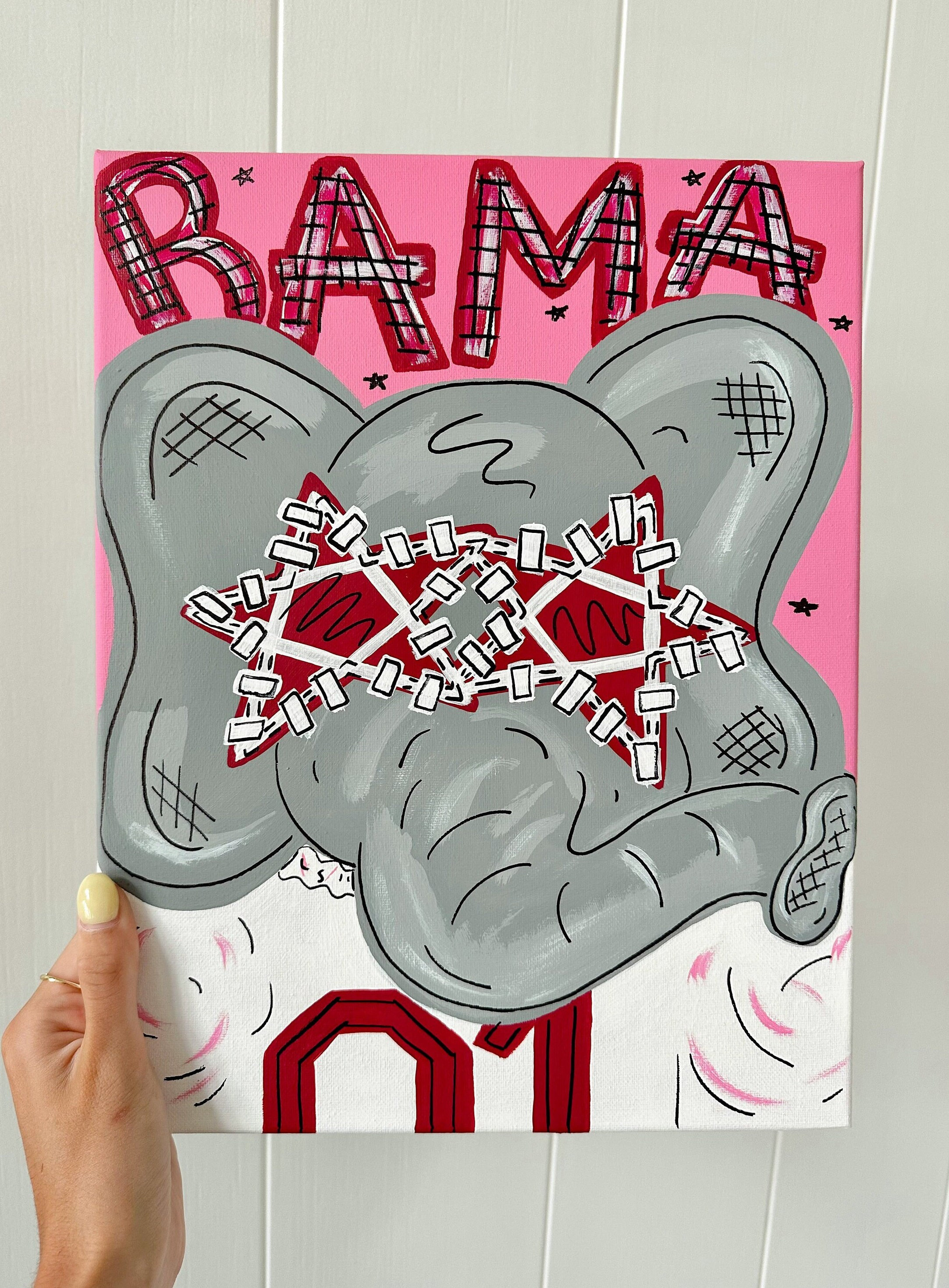 Big Al Mascot in Glasses Painting ll BAMA