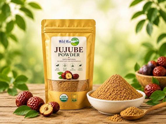 100% Organic Freeze-Dried Jujube Powder, Dietary Fiber,(红枣粉 · 대추분말)
