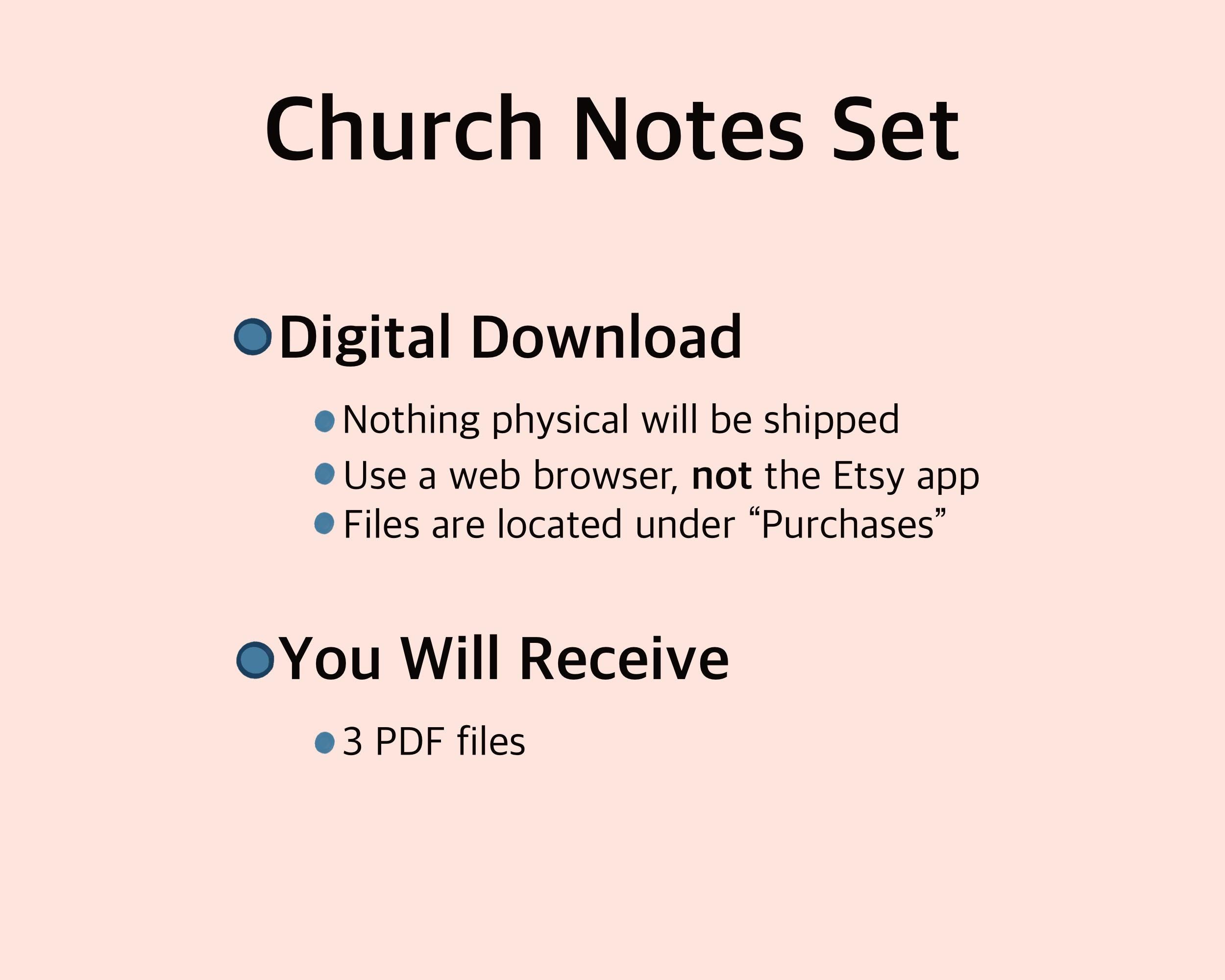 Sermon Notes Printable, Bible Study Template PDF, Digital Church Notes ...