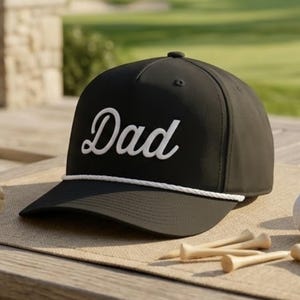 Dad Embroidered Rope Hat - Richardson 258 Five Panel Snapback Golf Cap, Golf Hat for Dad