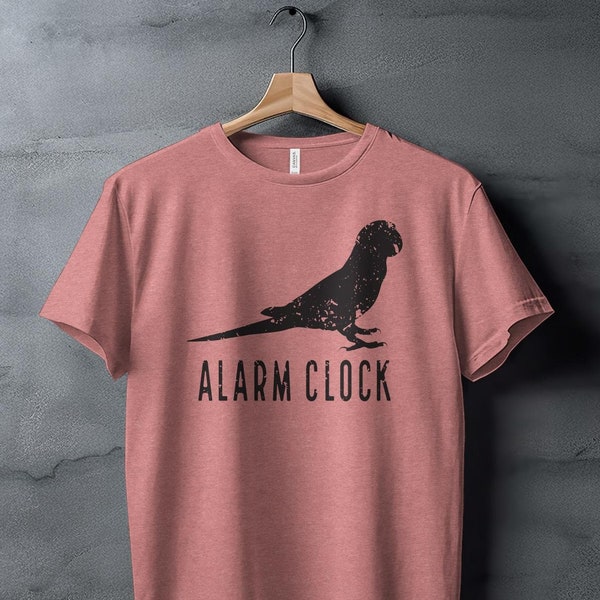 Parrot Alarm Clock Shirt, Funny Parrot Shirt, Unique Bird Lover Shirt, Fashionable Novelty Top, Cute Parrot T-Shirt, Animal Print Clothing