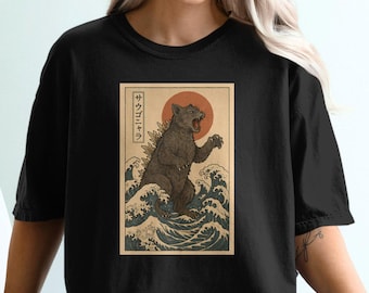 Catzilla Graphic Tee: Japanese Wave Cat Monster, Anime Fan Gift