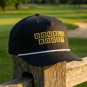 Double Bogey Golf Rope Hat, Funny Golf Snapback Cap, Five-Panel Rope Golf Hat for Golfers, Adjustable Retro Golf Cap, Golf Gift for Men