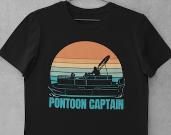 Pontoon Captain Shirt, Retro Boat Life Tee