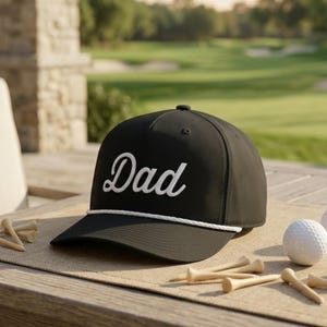 Dad Embroidered Rope Hat - Richardson 258 Five Panel Snapback Golf Cap, Golf Hat for Dad
