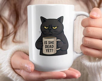 Taza de gato gracioso: Taza de café de gatito gruñón sarcástico