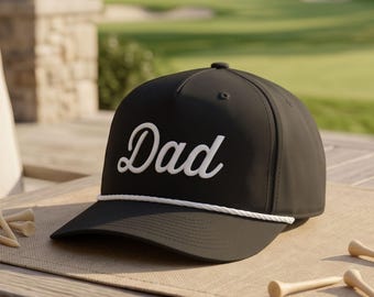 Gorra de golf Richardson 258 de cinco paneles con cierre ajustable, gorra de golf para papá con bordado de cuerda - Gorra de golf de cinco paneles con cierre ajustable para papá