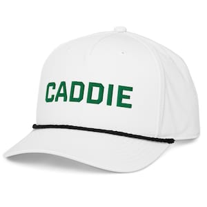 Caddie Golf Rope Hat Embroidered Snapback Cap, Classic Golf Trucker Hat, Tournament Style Hat, Golf Gift for Him, 5-Panel Cap