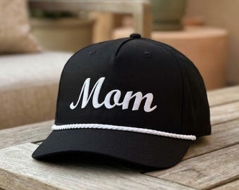 Gorra de béisbol para mamá con bordado de cuerda - Regalo del Día de la Madre para mamá, linda gorra para mamá, gorra snapback de cuerda