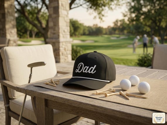 Dad Embroidered Rope Hat - Richardson 258 Five Panel Snapback Golf Cap, Golf Hat for Dad