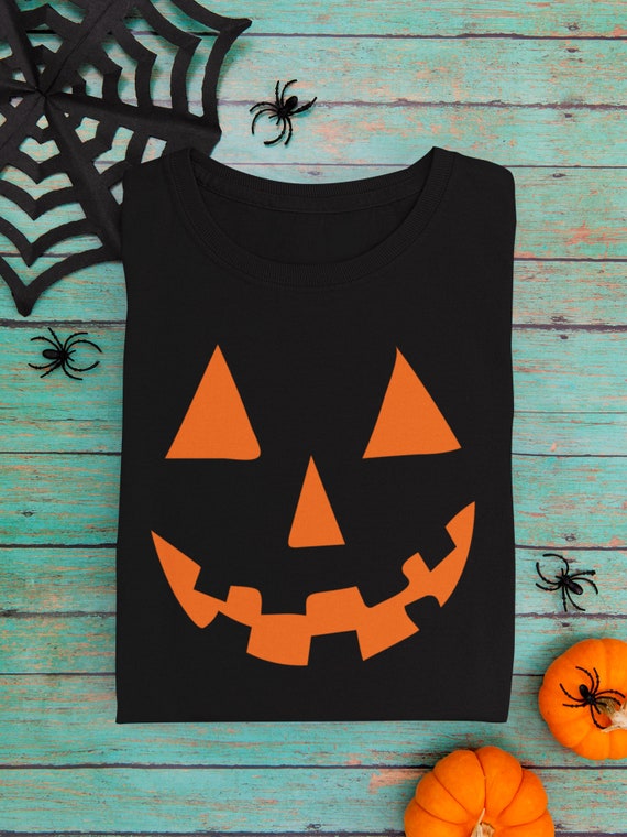 Jack O Lantern Face Shirt, Black Halloween Tee, Scary Costume T - Etsy