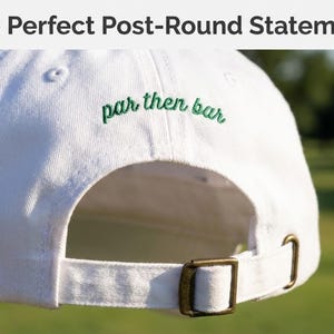 Par Then Bar Embroidered Womens Golf Hat, Martini Glass Cap, Adjustable Low Profile Cotton Hat image 3