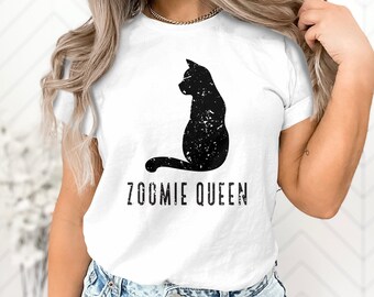 Zoomie Queen Cat Silhouette Shirt, Bella Canvas Tee