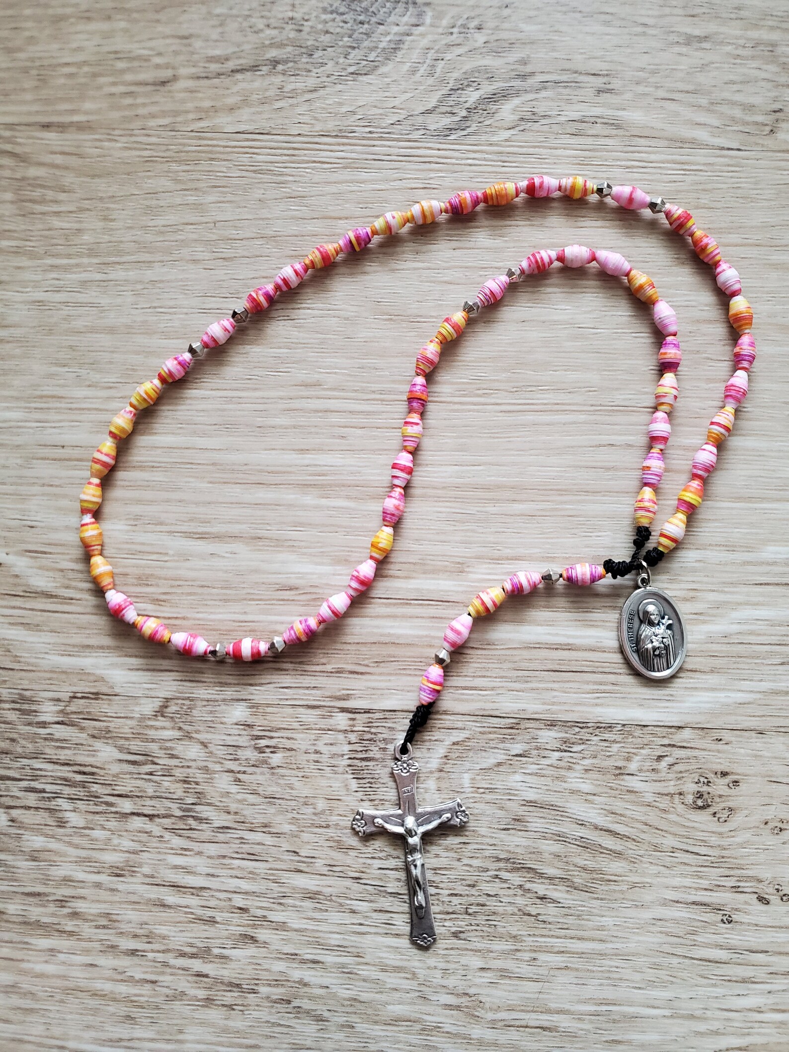 Sustainable Water Resistant Paper Bead Rosary St. Therese of Etsy