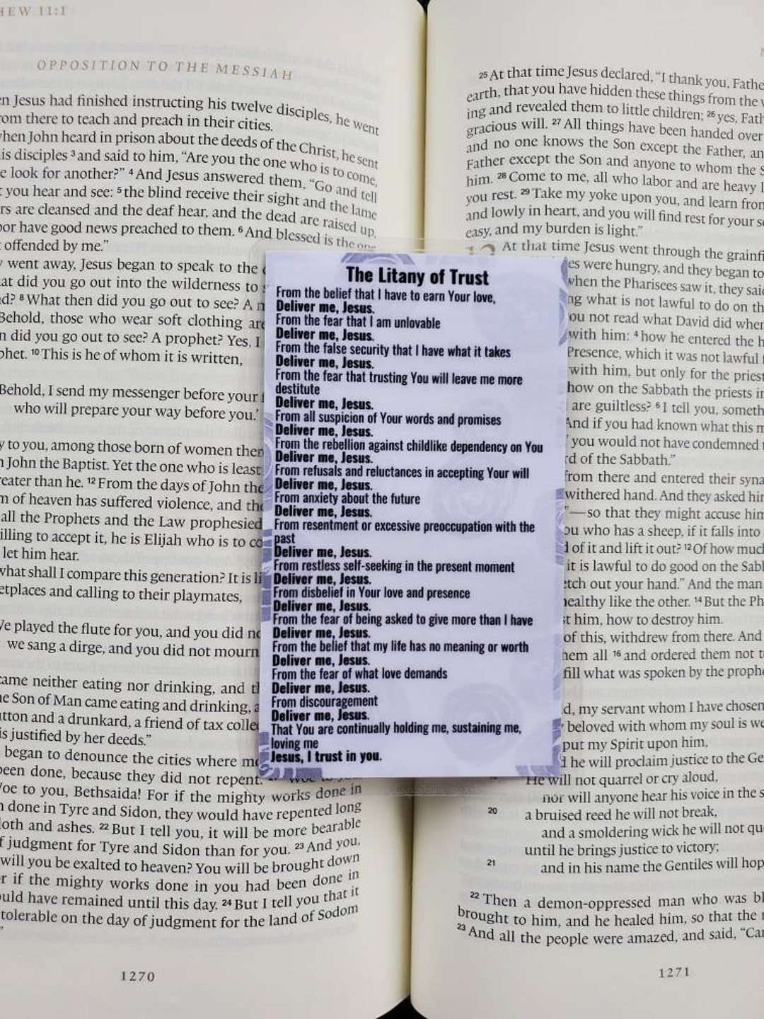 Prayer Cards Litany of Trust - Etsy