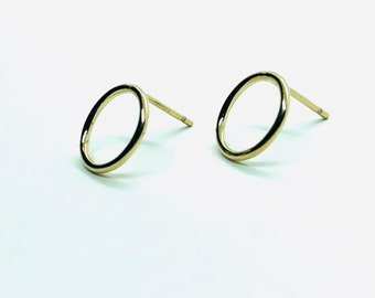 Ellie 14 karat Gold Open Circle Stud Earrings | Minimalist Earrings | Gold Circle Studs | Geometric Earrings | 14 karat Gold Filled