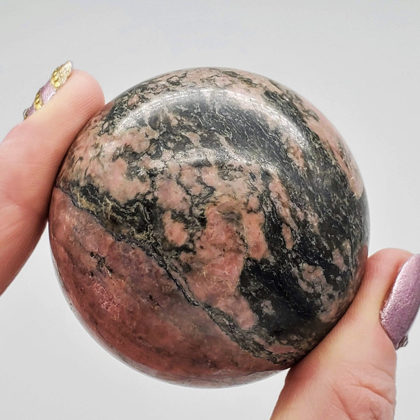 REDUCED PRICE Rhodonite Sphere 55.5 mm Pink Rhodonite
