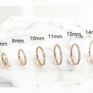 G23 Titan Rose Gold Conch Creolen, 8 mm, 10 mm, 11 mm, 12 mm, 14 mm, 16 Gauge, Conch Ohrring, Titan Conch Hoop, Helix, Septum, Tragus