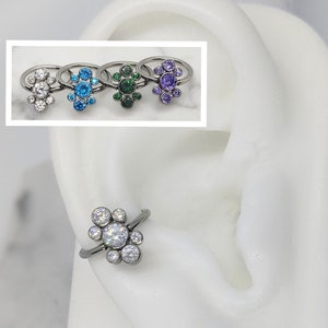 ASTM F136 Conch Earring, Captive Bead Ring, CBR, Titanium Conch Hoop, anodized, 16 Guage, 14mm Conch Hoop, 12mm conch, helix, tragus, daith