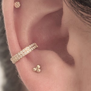 ASTM F136 Titanium Double Gem Conch Hoop, Conch Earring,16 Guage 10mm diameter, clicker hoop, 10mm clicker, conch, helix, tragus
