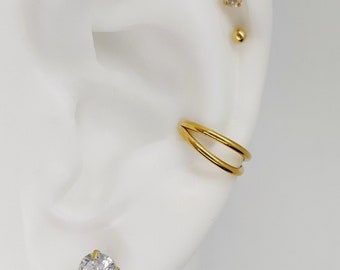 Chapado en Laton ゴールド　パール　Conche Twisted Conch Clicker Hoop – J&CO Jewellery