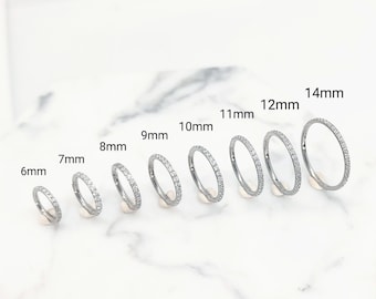Titanium Gem Conch Hoop, conch clicker hoop, G23 Titanium, 16 guage, helix, Tragus, septum, daith