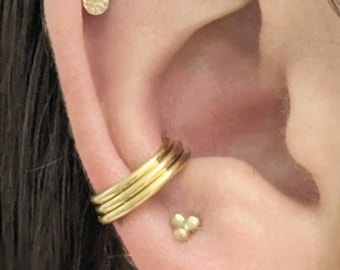 ASTM F136 Titanium Triple Stacked conch hoop, 16 Guage, gold conch hoop, rose gold conch hoop,10mm clicker, 8mm clicker, Septum, Helix