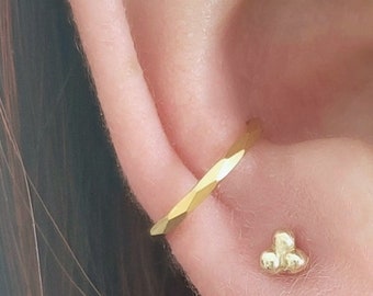 G23 Titanium Conch Hoop, Faceted Conch Hoop, 10mm, 12mm Hoop, 16