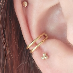 ASTM F136 Titanium Double Smooth Parallel Split Conch Hoop, Conch Earring, double conch clicker hoop, gold conch hoop, helix, septum