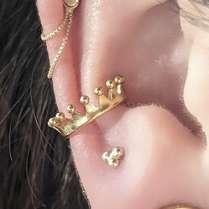 ASTM F136 Titanium Crown Conch Clicker Hoop, 8mm, 10mm, Gold Conch Earring, conch jewelry, conch piercing, hinged seam ring, helix