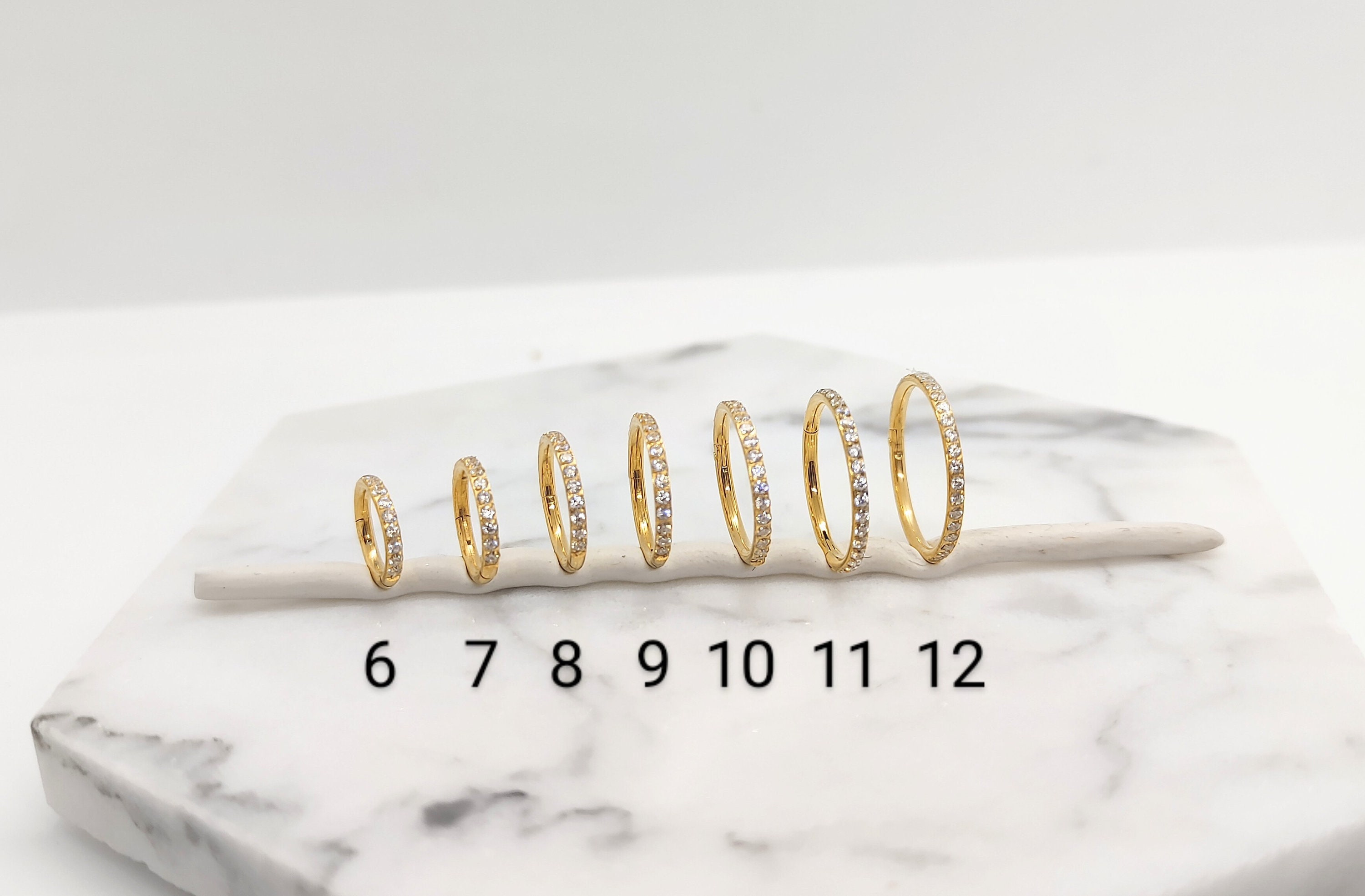 Titanium Gem Conch Hoop Gold conch hoop all sizes 612 7mm Etsy