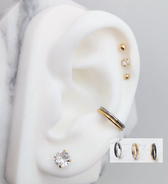 BECOME TREE CONCHO×HOOP PIERCE 16G Christmas Tree Horseshoe Septum Ring/daith Earring