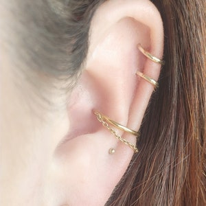 ASTM F136 Hoop With Chain Conch Hoop, Conch Earring, Conch Clicker ...