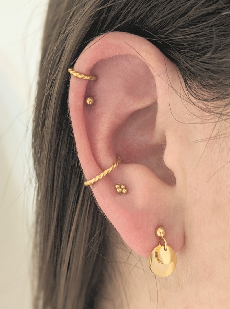 Conch Clicker Twisted Conch Hoop 6/8/10/12mm diameter PVD Etsy