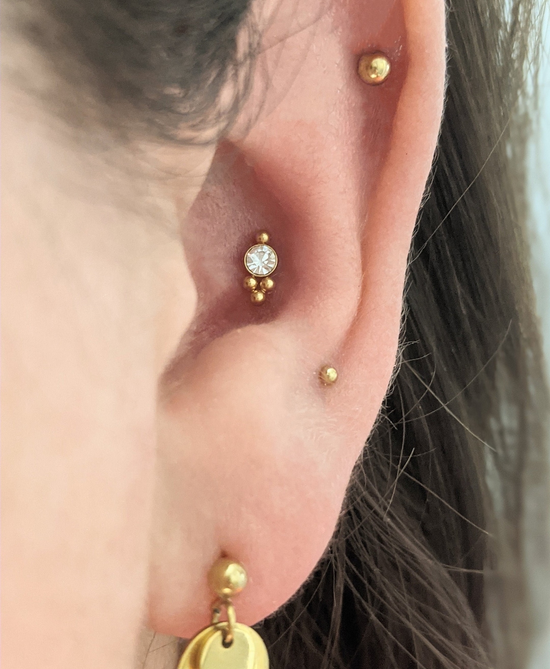 Orecchino In Titanio Per Helix E Labret - Barra 16G Con Filettatura Interna