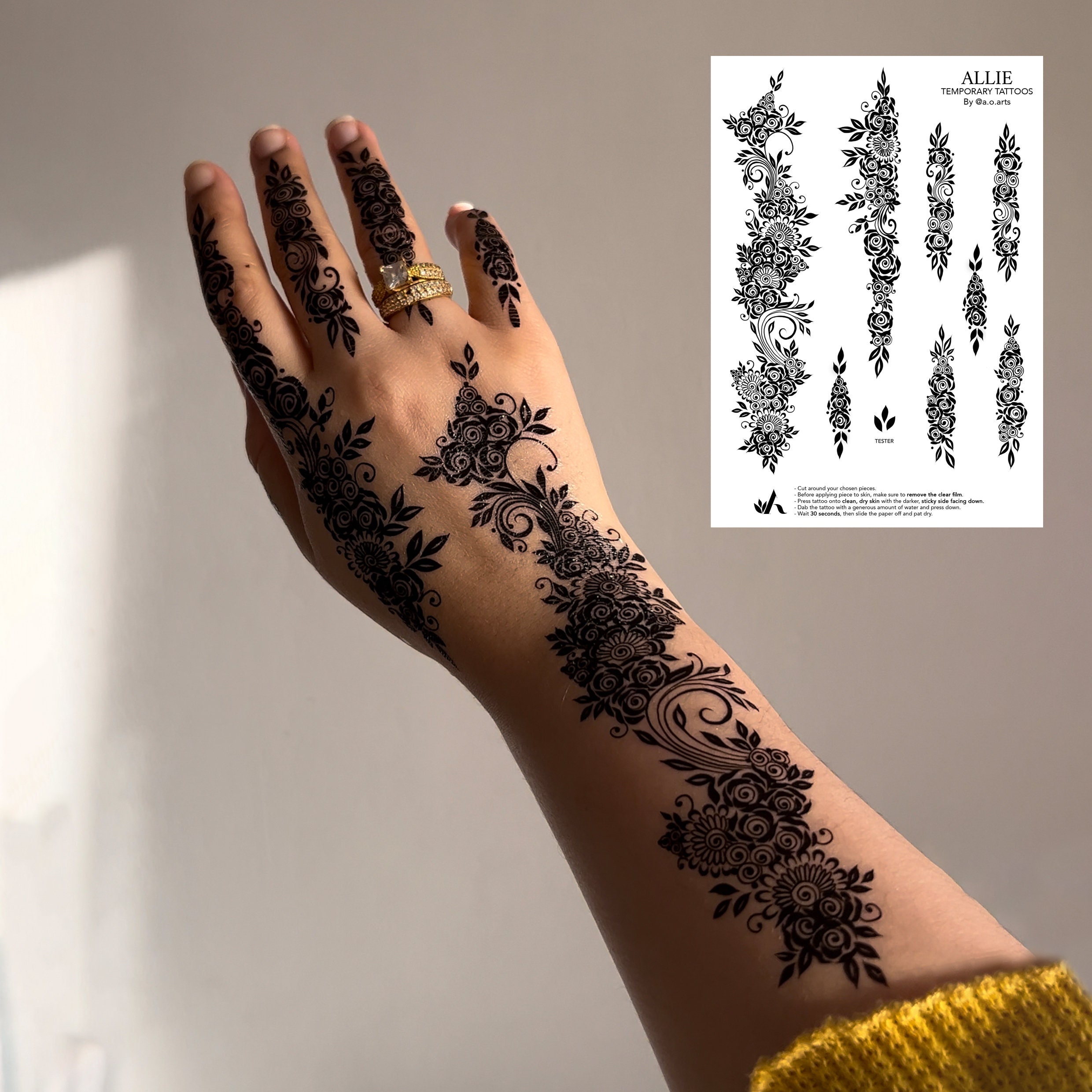 Woman Hand with black mehndi tattoo. Hand of moroccan bride girl with black henna  tattoos Stock Photo - Alamy