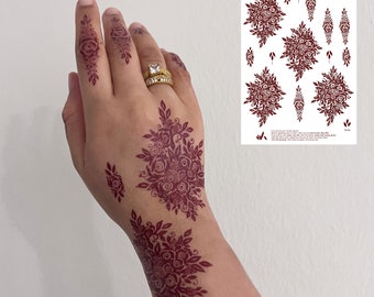 Red Henna Tattoo: BOUQUET